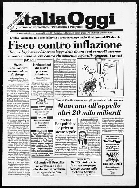 Italia oggi : quotidiano di economia finanza e politica